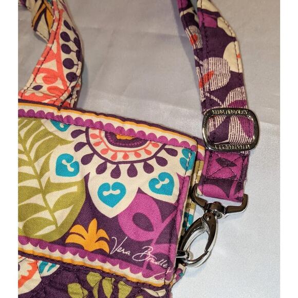 Vera Bradley "Plum Crazy" Convertible Crossbody Tote Purse Shoulder Bag RARE GUC - Picture 4 of 13